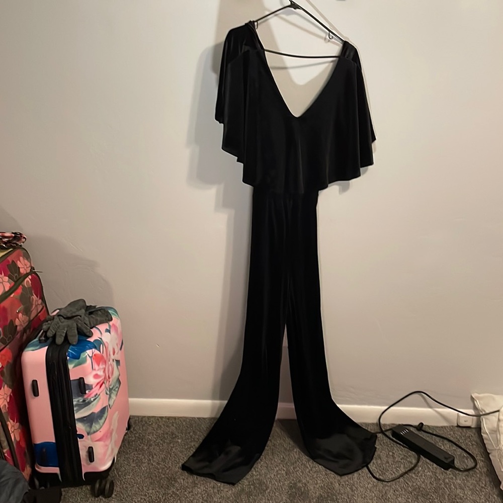 Velvet Cross Back Jumpsuit